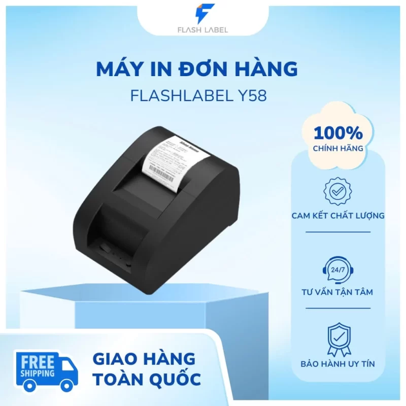 Máy In Nhiệt Di Động Y58BT Flashlabel, Hỗ Trợ Kết Nối Bluetooth Và USB, In Tem Nhãn, Hóa Đơn