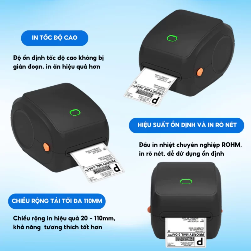 Máy In Nhiệt In Khổ Y468-USB A6, A7 In Đơn Hàng Phiếu Gửi, Minicode, Logo, Bảo Hành 12 Tháng